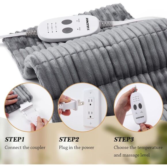 Weighted Heating Pad with Vibrating Massager - Large Size - Picture 6 of 8